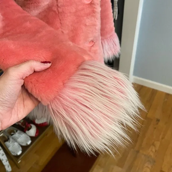 Vintage Pink Faux Fur Coat Bratz style - Picture 5 of 11